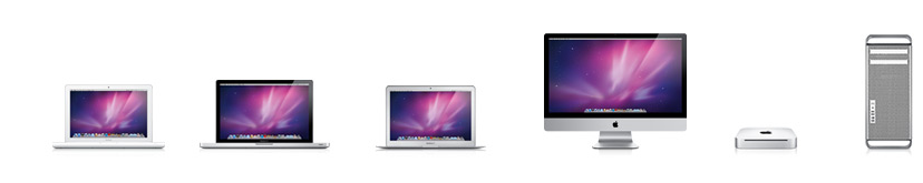 Apple ordenagailuak: MacBook, MacBook Pro, MacBook Air, iMac, Mac mini, Mac Pro